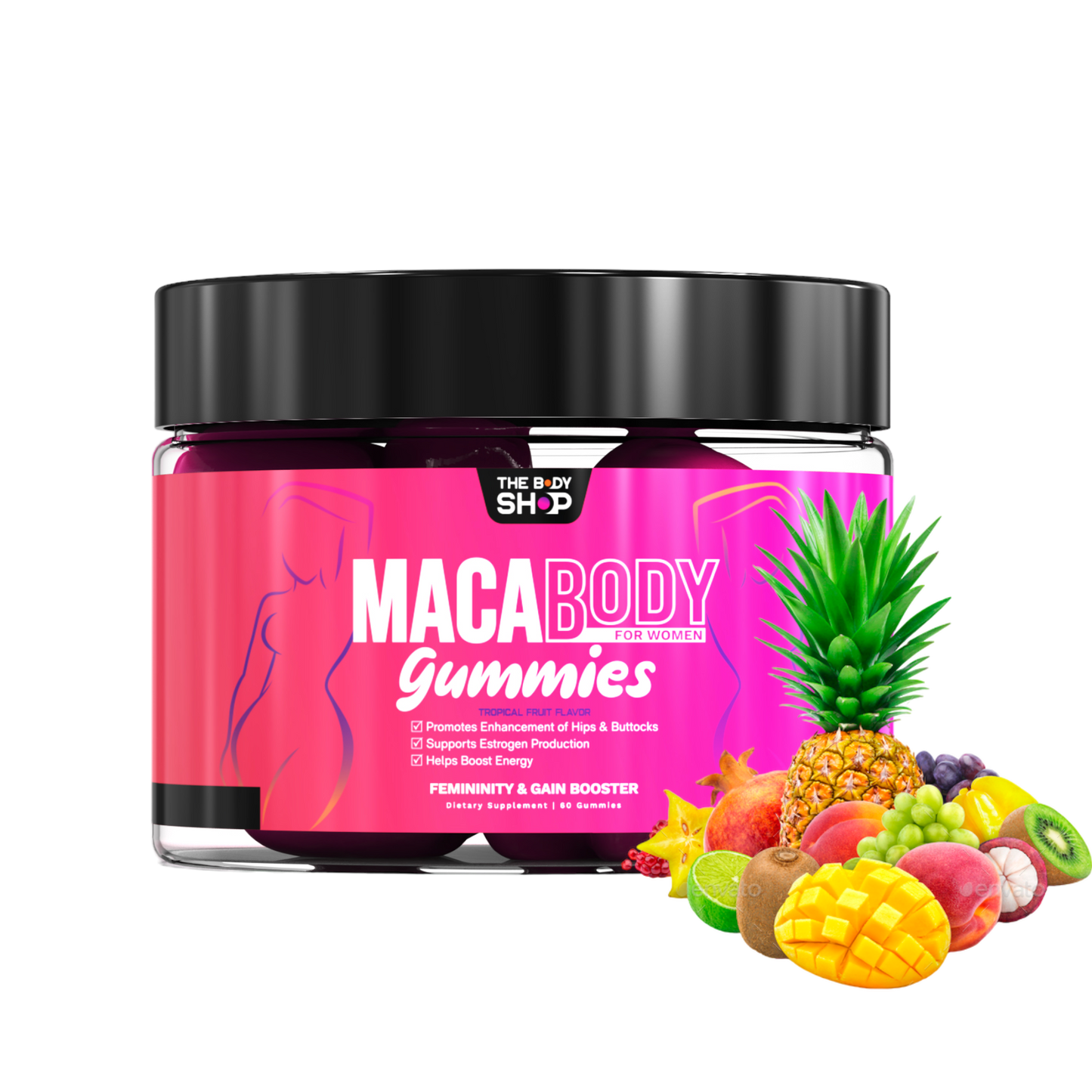 TROPICAL FRUIT MACABODY Gain Booster Gummies(Month Supply)