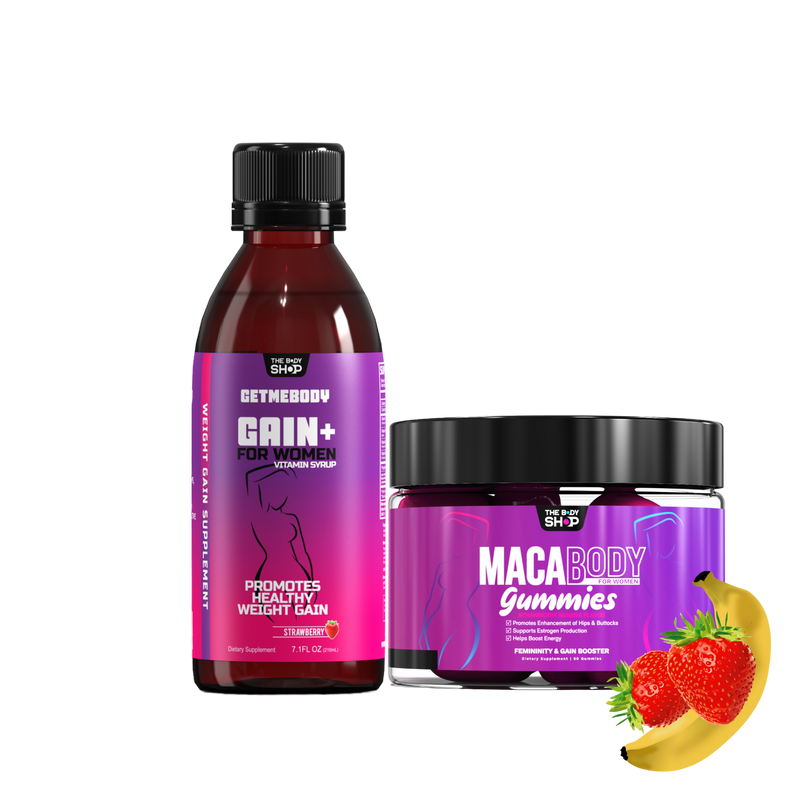 PREORDER! Estimated shipping 5/6-5/11)⭐️TOP SELLER⭐️ Double Up DEAL! GAIN+ Syrup for Women AND MACABODY Booster  Gummies (Multiple Options) SAVE $4