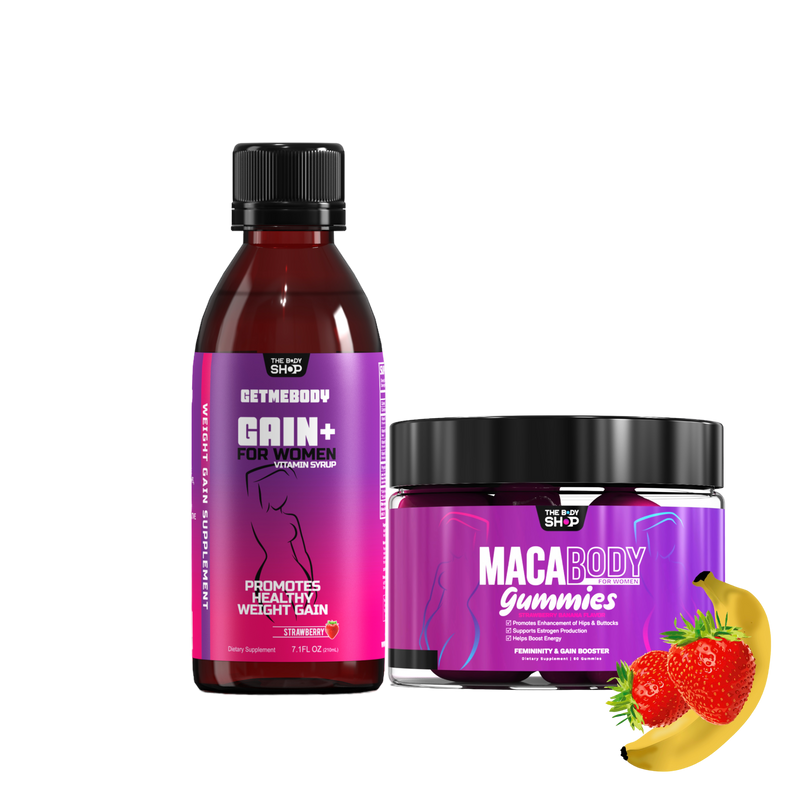 ¡¡OFERTA DE PAQUETE!! Jarabe GAIN+ para mujeres Y gomitas potenciadoras MACABODY (2 opciones)